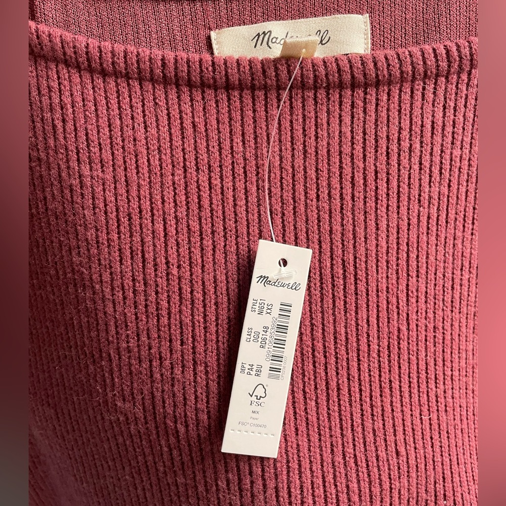 NWT 🌹 Madewell Ribbed Bodycon Mini Dress - Picture 3 of 3